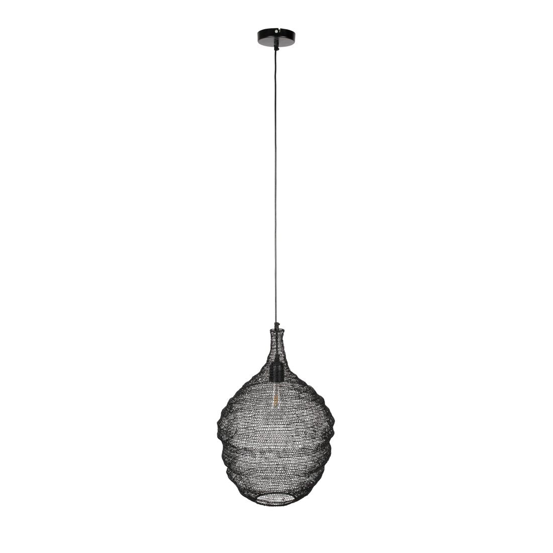 White Label Living Hanglamp Lena Zwart M - KwaliteitWonen.nl