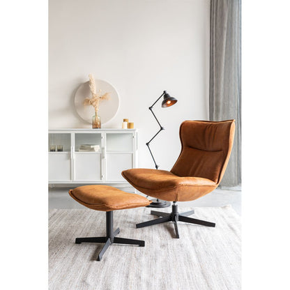 White Label Living Hocker John Cognac - KwaliteitWonen.nl