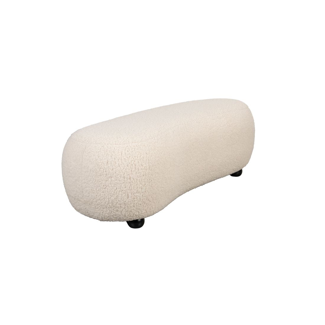 White Label Living Hocker Noxx Teddy Wit - KwaliteitWonen.nl