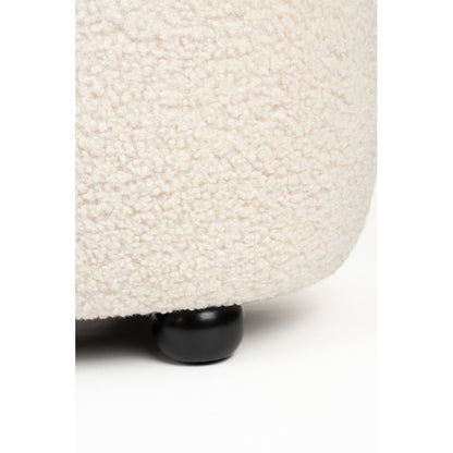 White Label Living Hocker Noxx Teddy Wit - KwaliteitWonen.nl