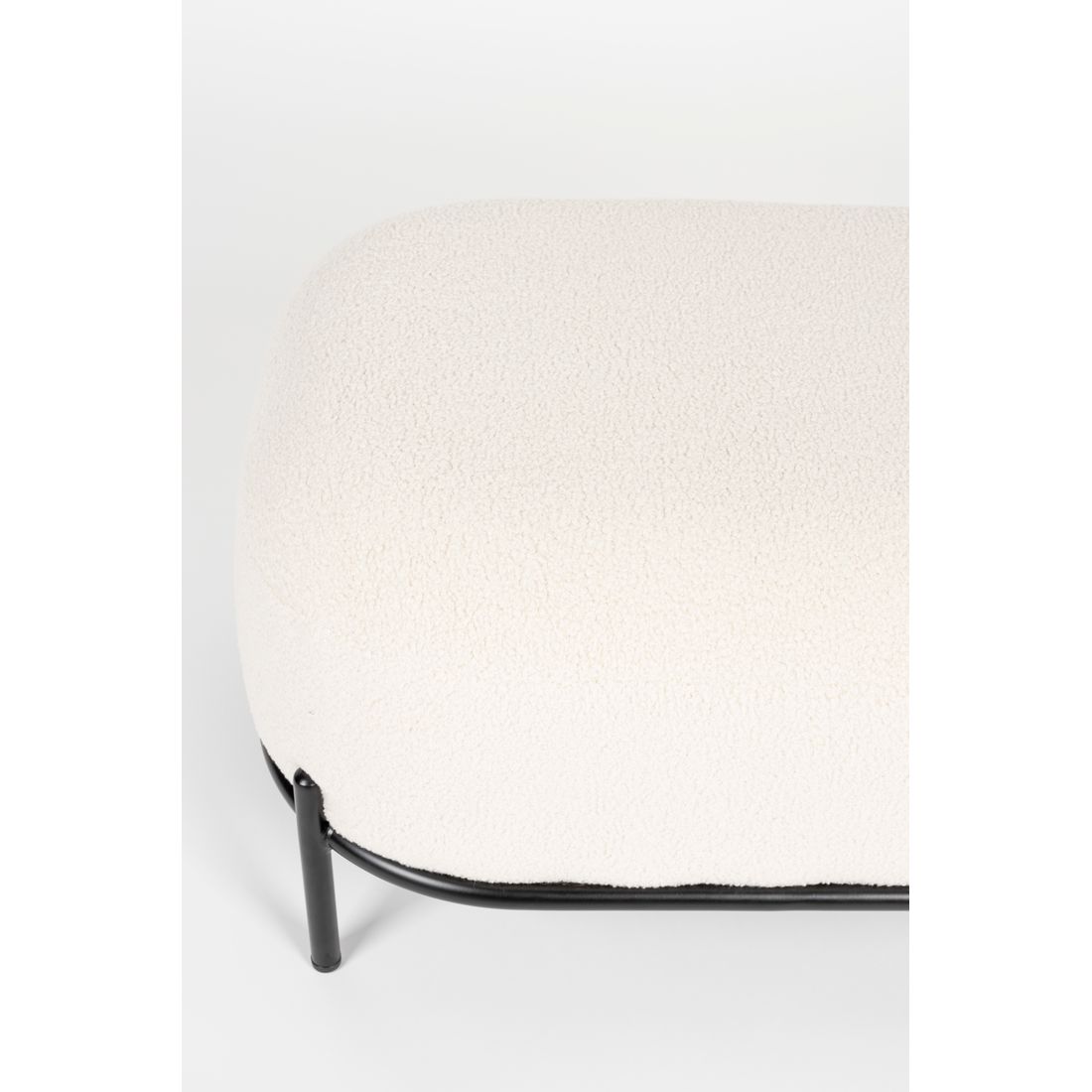 White Label Living Hocker Polly Teddy Wit - KwaliteitWonen.nl