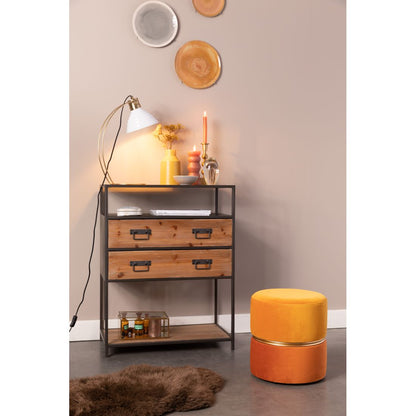 White Label Living Poef Bubbly Okergeel Oranje - KwaliteitWonen.nl
