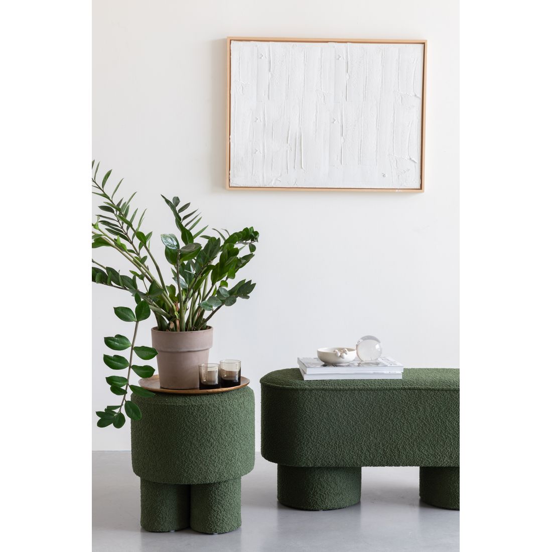White Label Living Poef Marcos Groen - KwaliteitWonen.nl