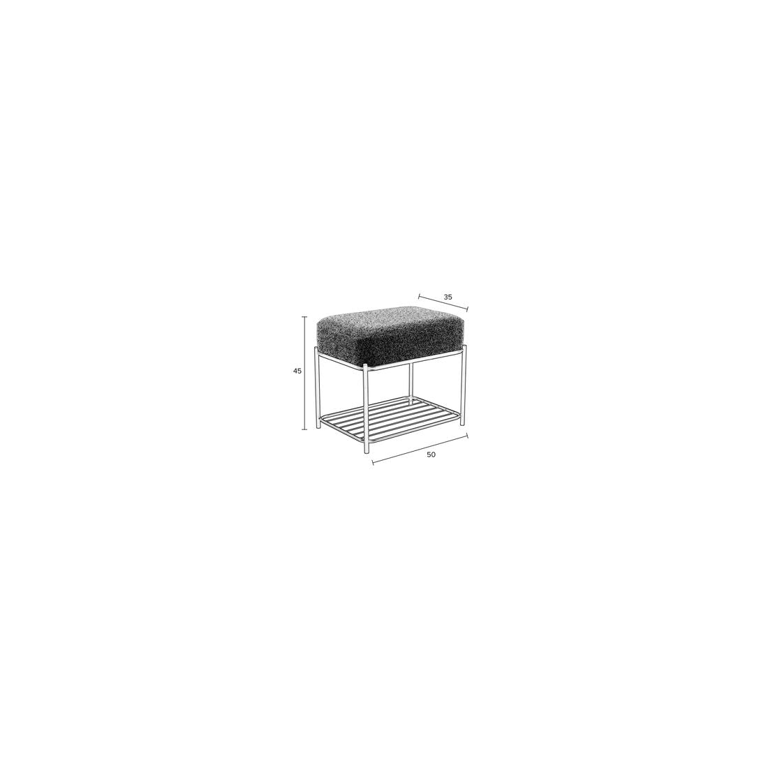 White Label Living Poef Milou Rectangular - KwaliteitWonen.nl