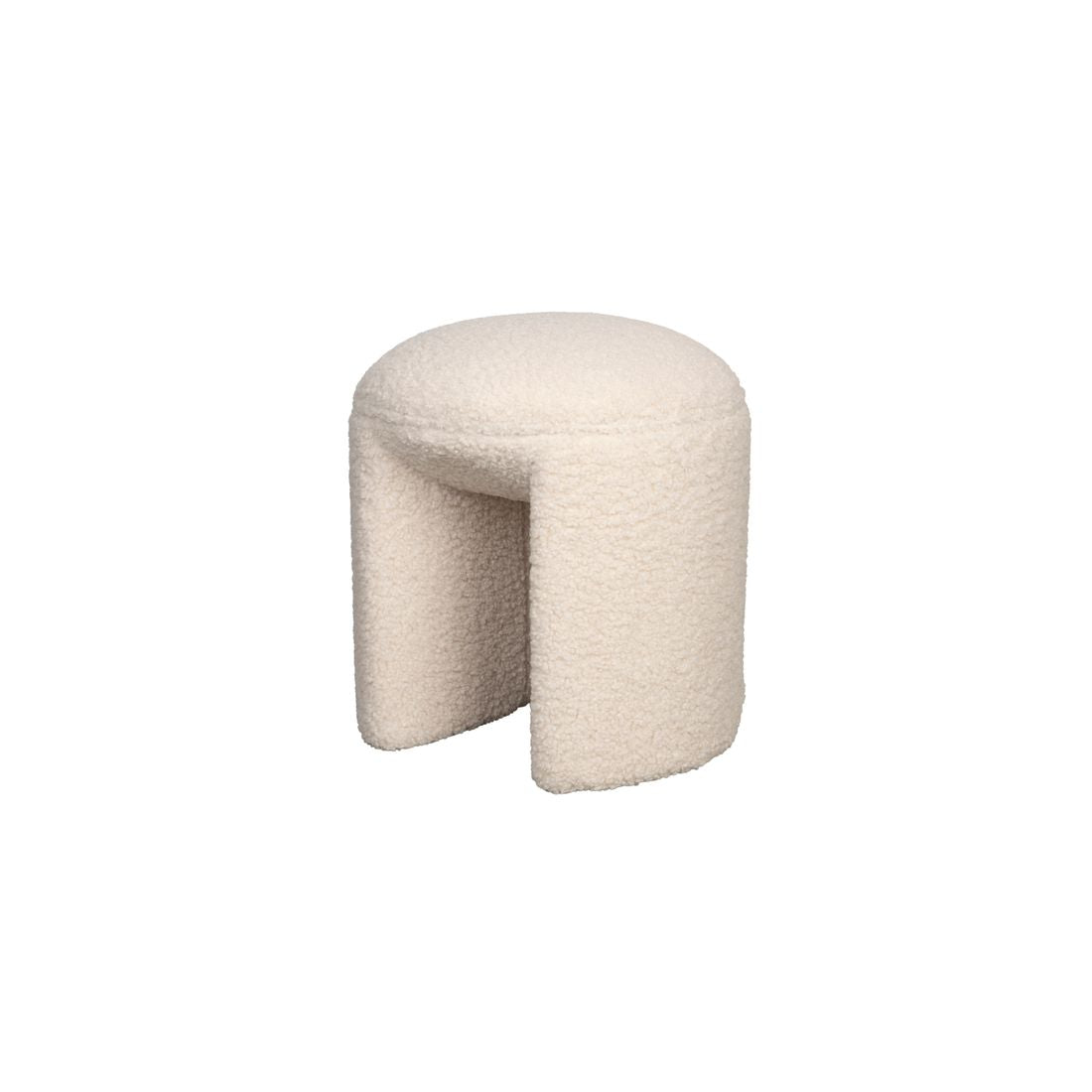 White Label Living Poef Noxx Teddy Wit - KwaliteitWonen.nl