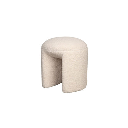 White Label Living Poef Noxx Teddy Wit - KwaliteitWonen.nl