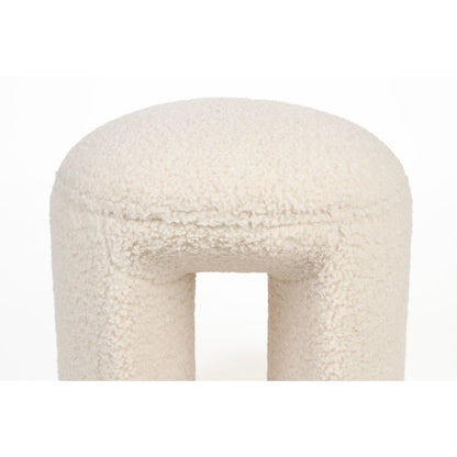 White Label Living Poef Noxx Teddy Wit - KwaliteitWonen.nl