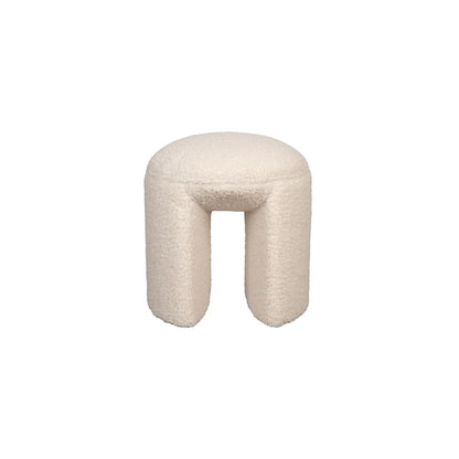 White Label Living Poef Noxx Teddy Wit - KwaliteitWonen.nl