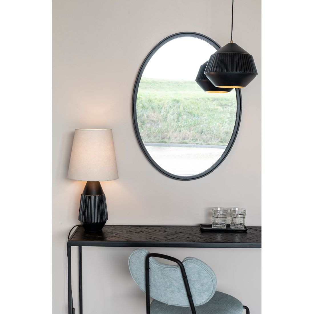 White Label Living Tafellamp Aysa Zwart - KwaliteitWonen.nl
