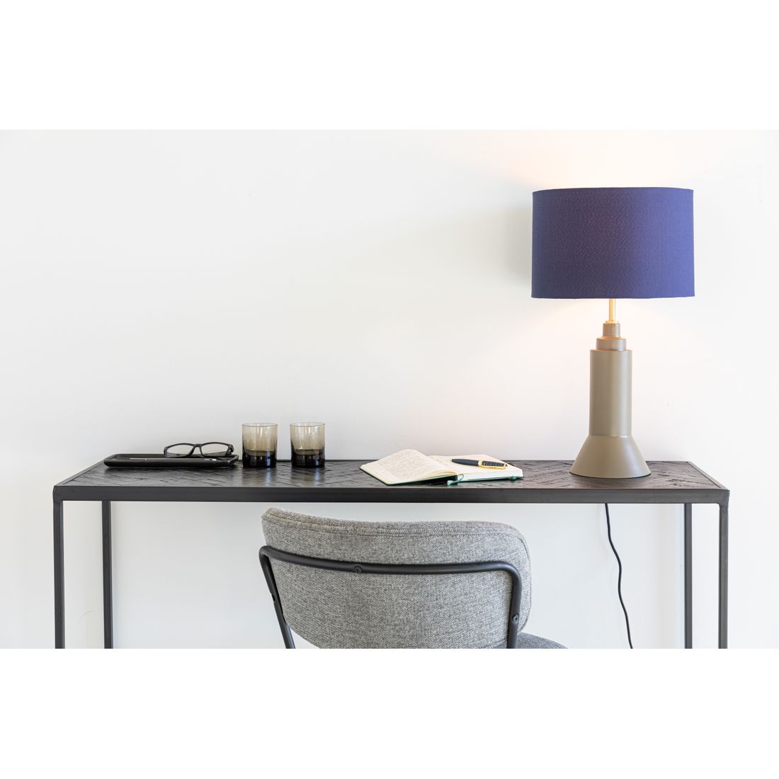 White Label Living Tafellamp Kaja Donkerblauw - KwaliteitWonen.nl