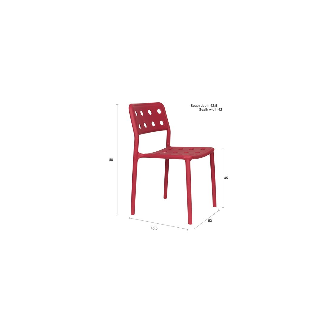 White Label Living Tuinstoel Serra Rood - KwaliteitWonen.nl