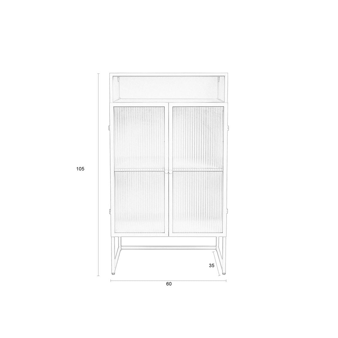 White Label Living Vitrinekast Herbe L - KwaliteitWonen.nl
