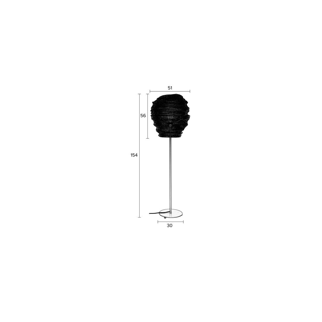 White Label Living Vloerlamp Lena Zwart - KwaliteitWonen.nl