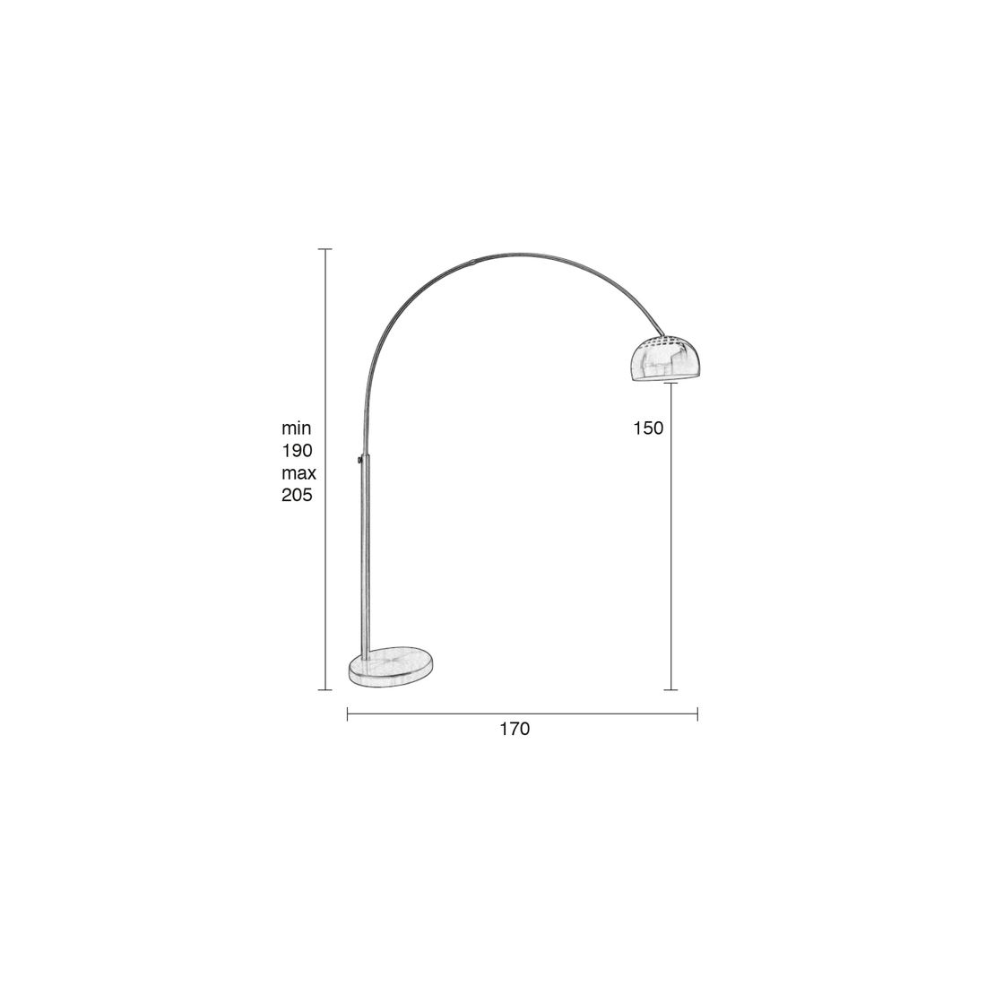 White Label Living Vloerlamp Metal Bow - KwaliteitWonen.nl