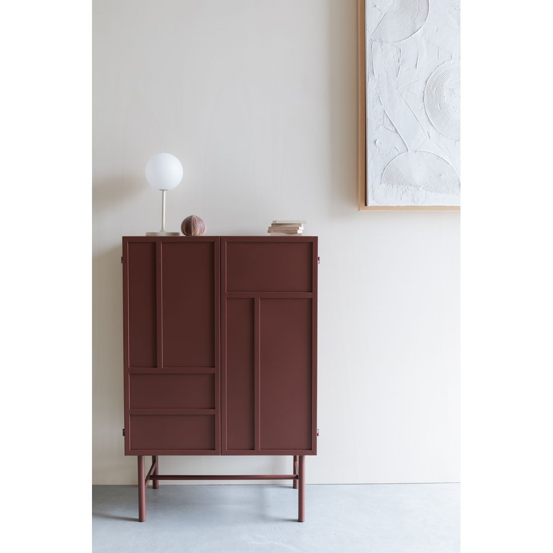 White Label Living Wandkast Davis Rood - KwaliteitWonen.nl