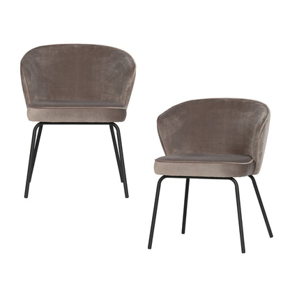 Woood Admit Eetkamerstoel Velvet Khaki - KwaliteitWonen.nl