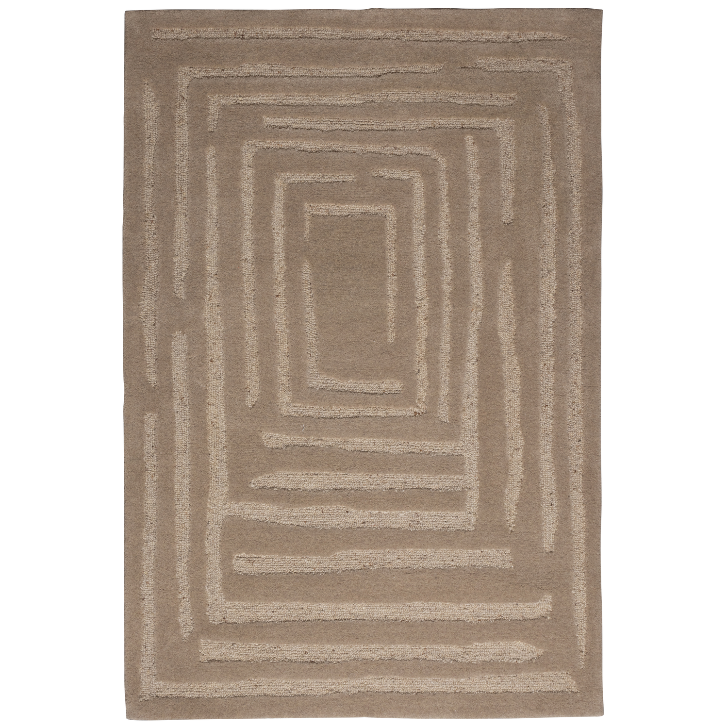 Woood Alicia Vloerkleed Wol Zand 170x240cm - KwaliteitWonen.nl