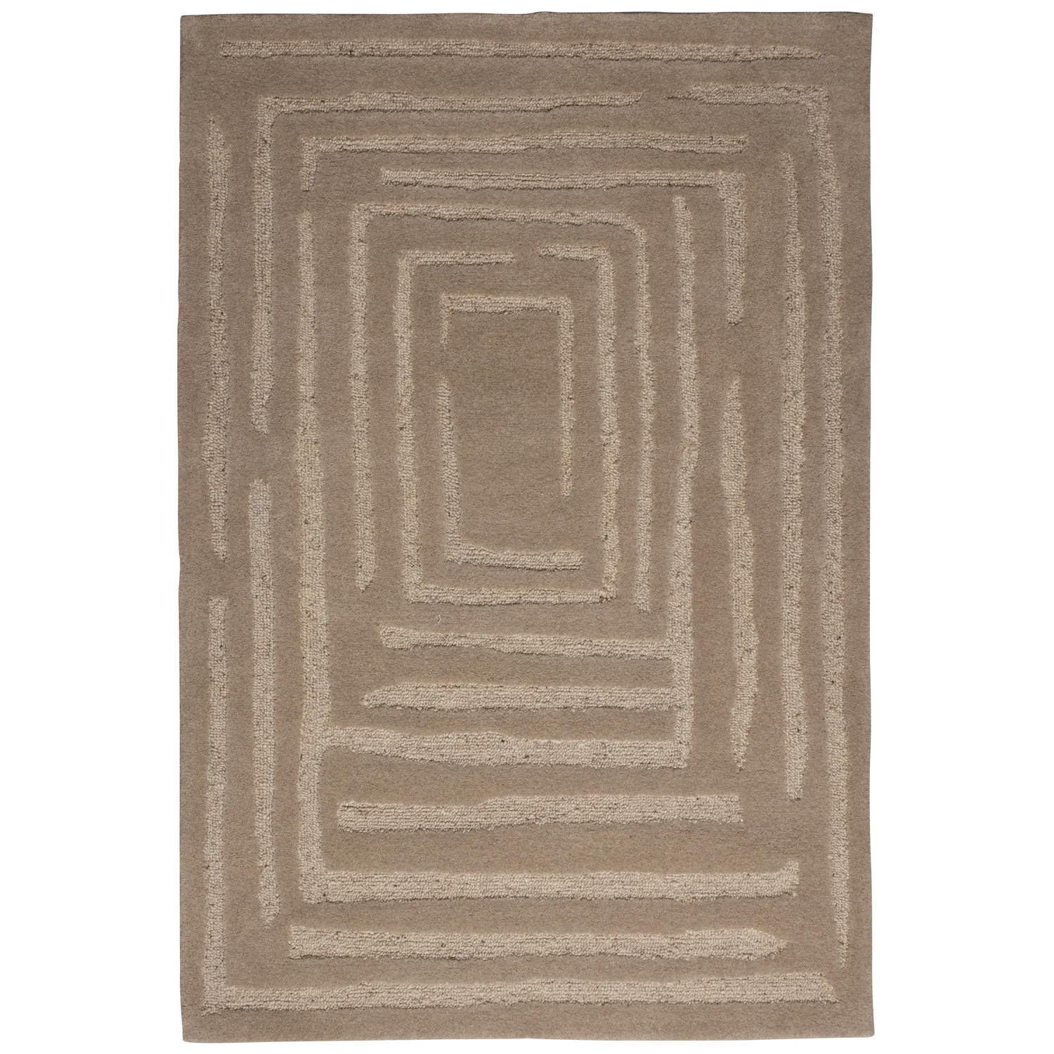 Woood Alicia Vloerkleed Wol Zand 170x240cm - KwaliteitWonen.nl