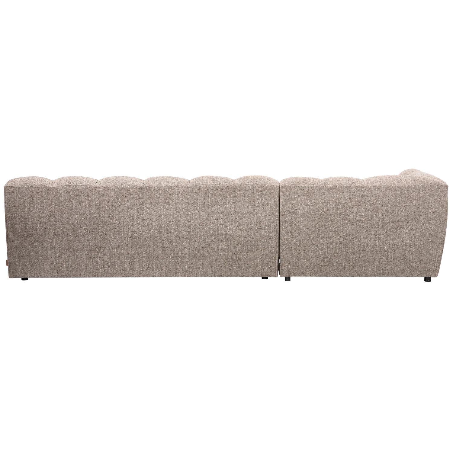 Woood Allure Hoekbank 3-zits Bank + Chaise Longue Links Geweven Stof Bruin Melange - KwaliteitWonen.nl