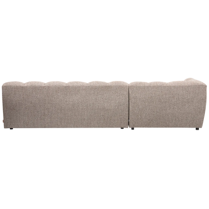 Woood Allure Hoekbank 3-zits Bank + Chaise Longue Links Geweven Stof Bruin Melange - KwaliteitWonen.nl