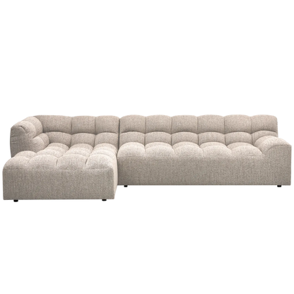 Woood Allure Hoekbank 3-zits Bank + Chaise Longue Links Geweven Stof Naturel Melange - KwaliteitWonen.nl