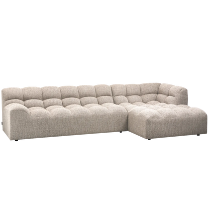 Woood Allure Hoekbank 3-zits Bank + Chaise Longue Rechts Geweven Stof Naturel Melange - KwaliteitWonen.nl