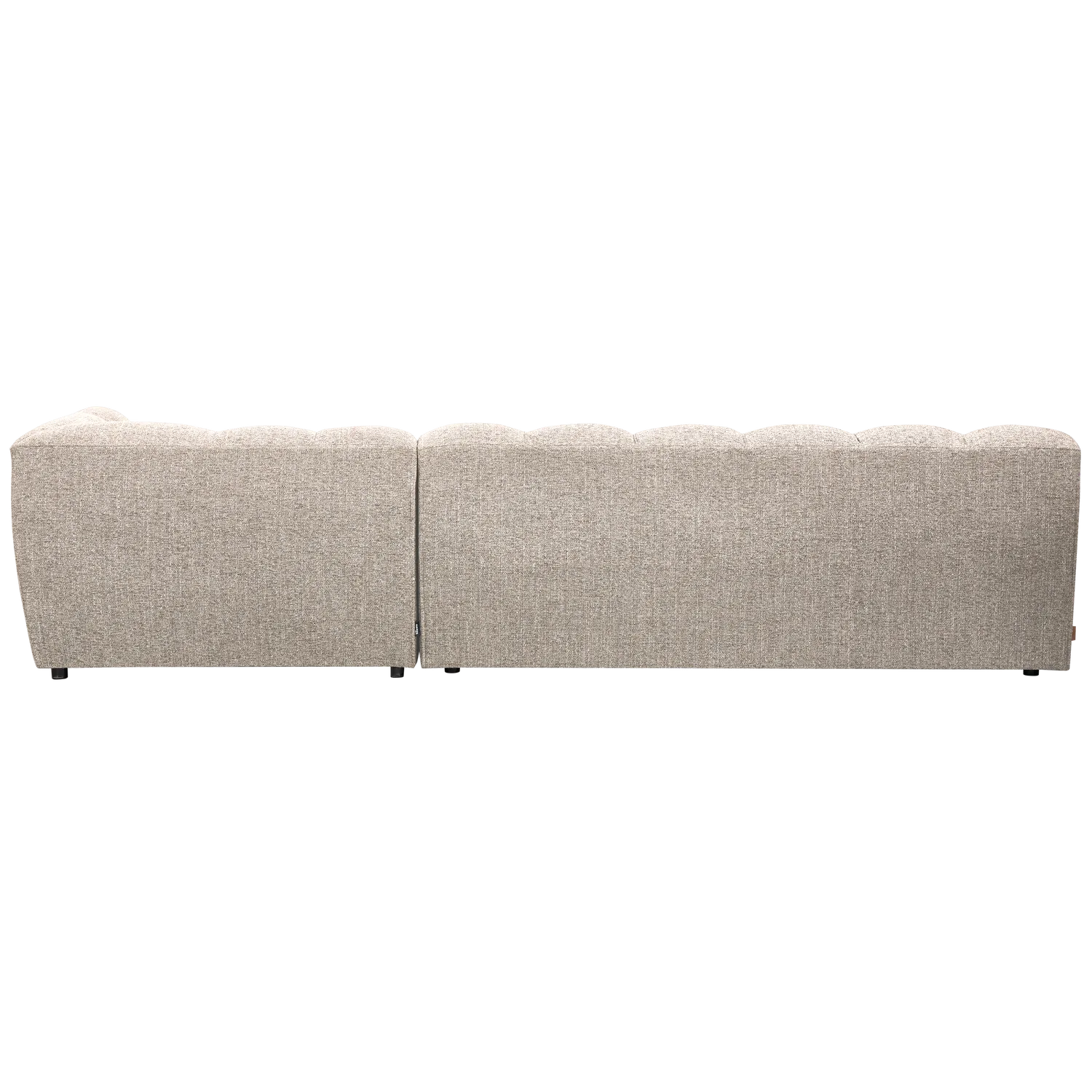 Woood Allure Hoekbank 3-zits Bank + Chaise Longue Rechts Geweven Stof Naturel Melange - KwaliteitWonen.nl