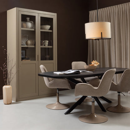 Woood Arros Eettafel Uitschuifbaar 180-220x90cm MDF Zwart - KwaliteitWonen.nl