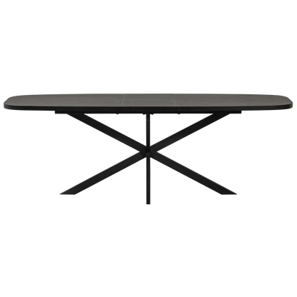 Woood Arros Eettafel Uitschuifbaar 180-220x90cm MDF Zwart - KwaliteitWonen.nl