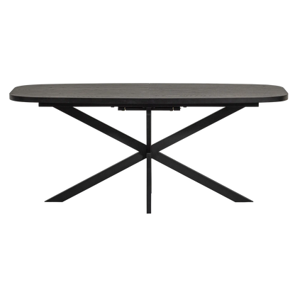 Woood Arros Eettafel Uitschuifbaar 180-220x90cm MDF Zwart - KwaliteitWonen.nl