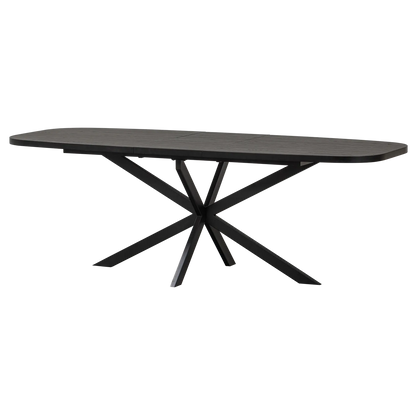 Woood Arros Eettafel Uitschuifbaar 180-220x90cm MDF Zwart - KwaliteitWonen.nl