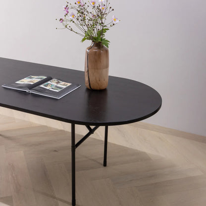 Woood Arthur Eettafel Ovaal H Poot Eiken Zwart [Fsc] - KwaliteitWonen.nl