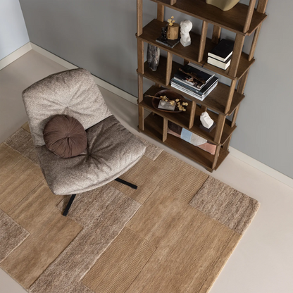 Woood Arve Draaifauteuil Bedrukte Stof Naturel Melange - KwaliteitWonen.nl