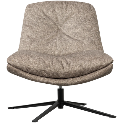 Woood Arve Draaifauteuil Bedrukte Stof Naturel Melange - KwaliteitWonen.nl
