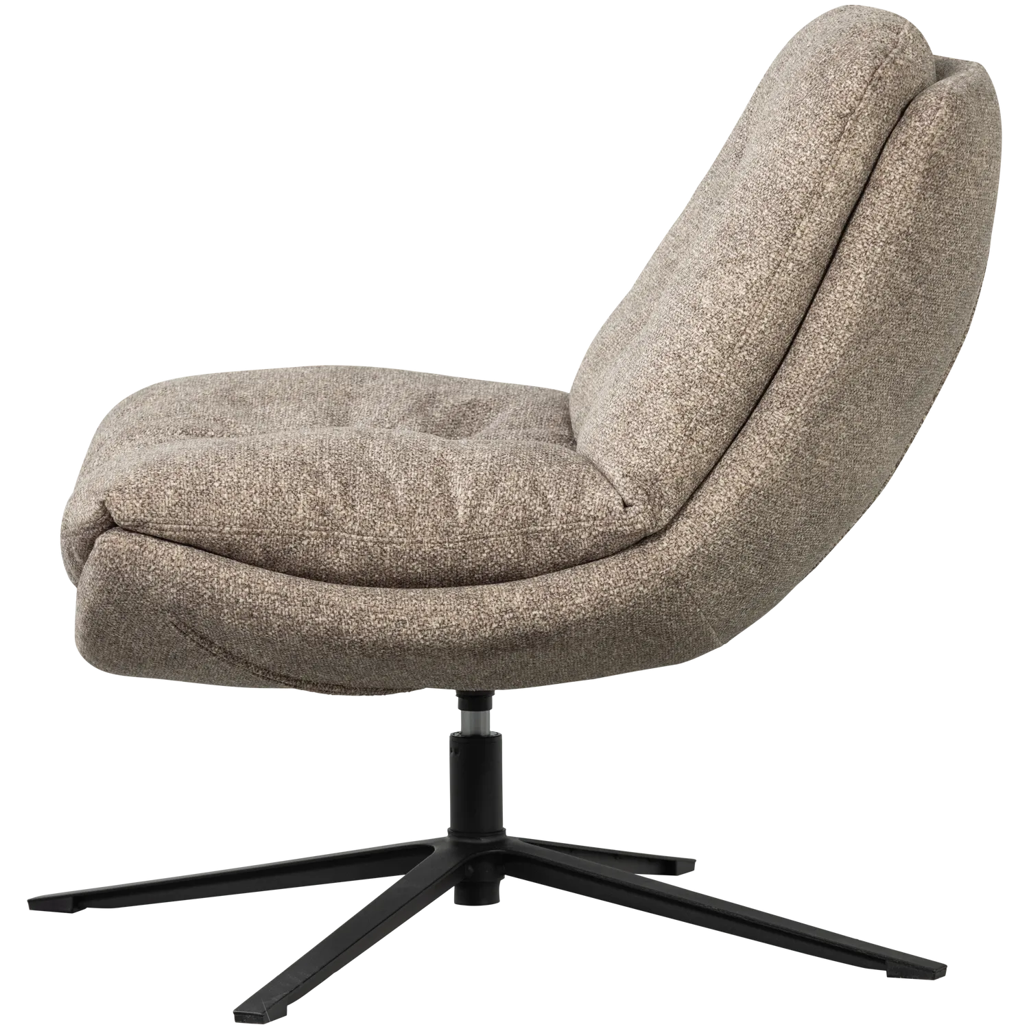 Woood Arve Draaifauteuil Bedrukte Stof Naturel Melange - KwaliteitWonen.nl