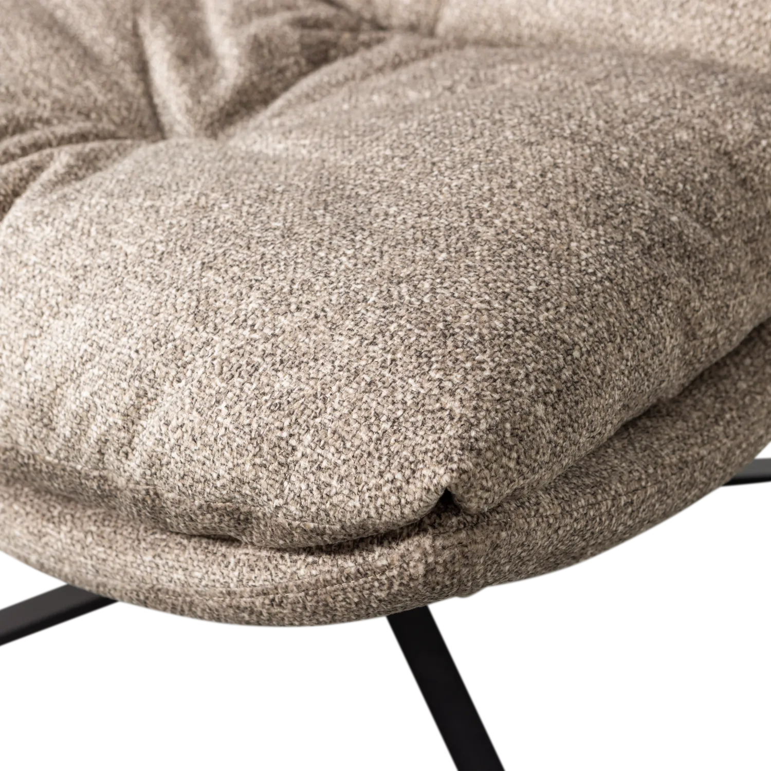 Woood Arve Draaifauteuil Bedrukte Stof Naturel Melange - KwaliteitWonen.nl