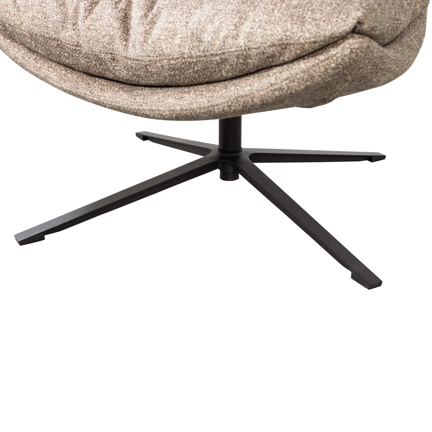 Woood Arve Draaifauteuil Bedrukte Stof Naturel Melange - KwaliteitWonen.nl