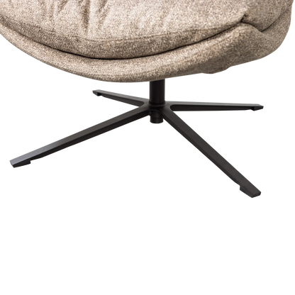 Woood Arve Draaifauteuil Bedrukte Stof Naturel Melange - KwaliteitWonen.nl