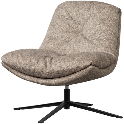 Woood Arve Draaifauteuil Bedrukte Stof Naturel Melange-Kwaliteitwonen.nl