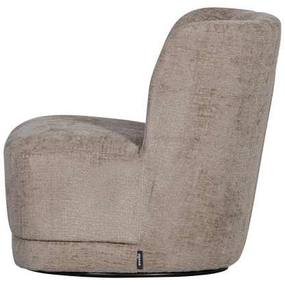 Woood Atty Draaifauteuil Velvet Zand - KwaliteitWonen.nl