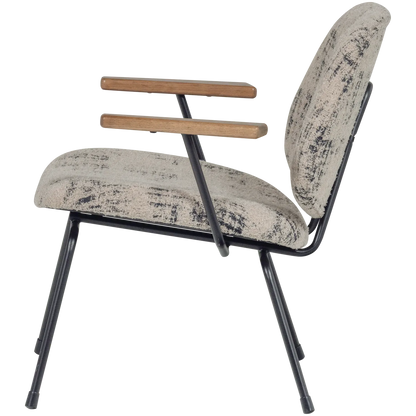 Woood Aure Fauteuil Chenille Beige/Zwart - KwaliteitWonen.nl