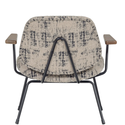 Woood Aure Fauteuil Chenille Beige/Zwart - KwaliteitWonen.nl