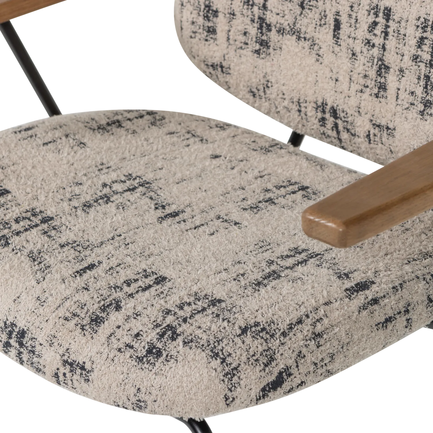 Woood Aure Fauteuil Chenille Beige/Zwart - KwaliteitWonen.nl