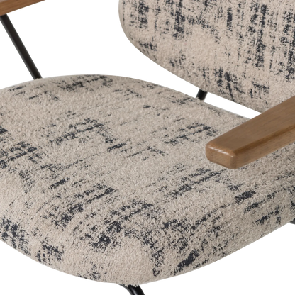 Woood Aure Fauteuil Chenille Beige/Zwart - KwaliteitWonen.nl