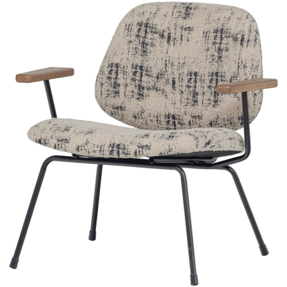 Woood Aure Fauteuil Chenille Beige/Zwart - KwaliteitWonen.nl