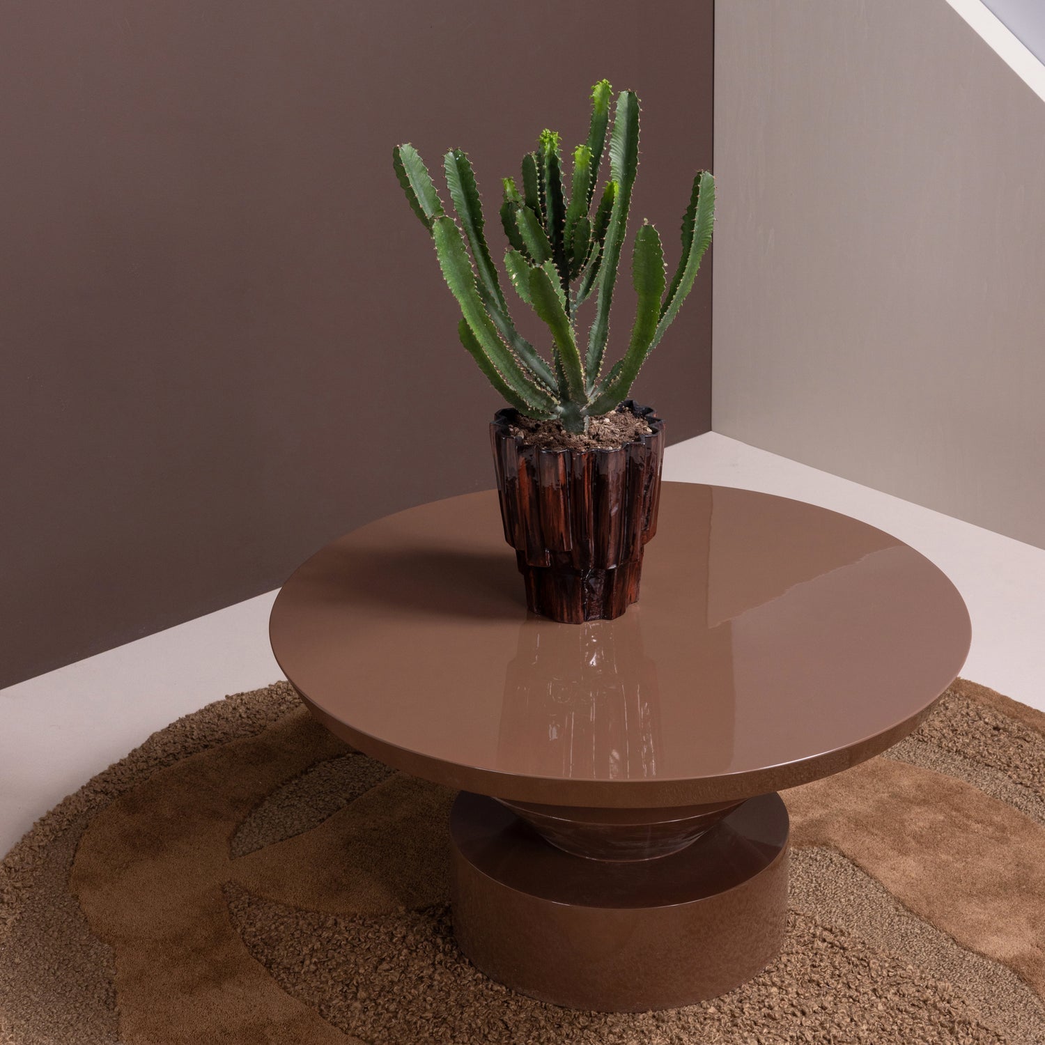 Woood Auren Salontafel Hout Hoogglans Bruin [Fsc] - KwaliteitWonen.nl