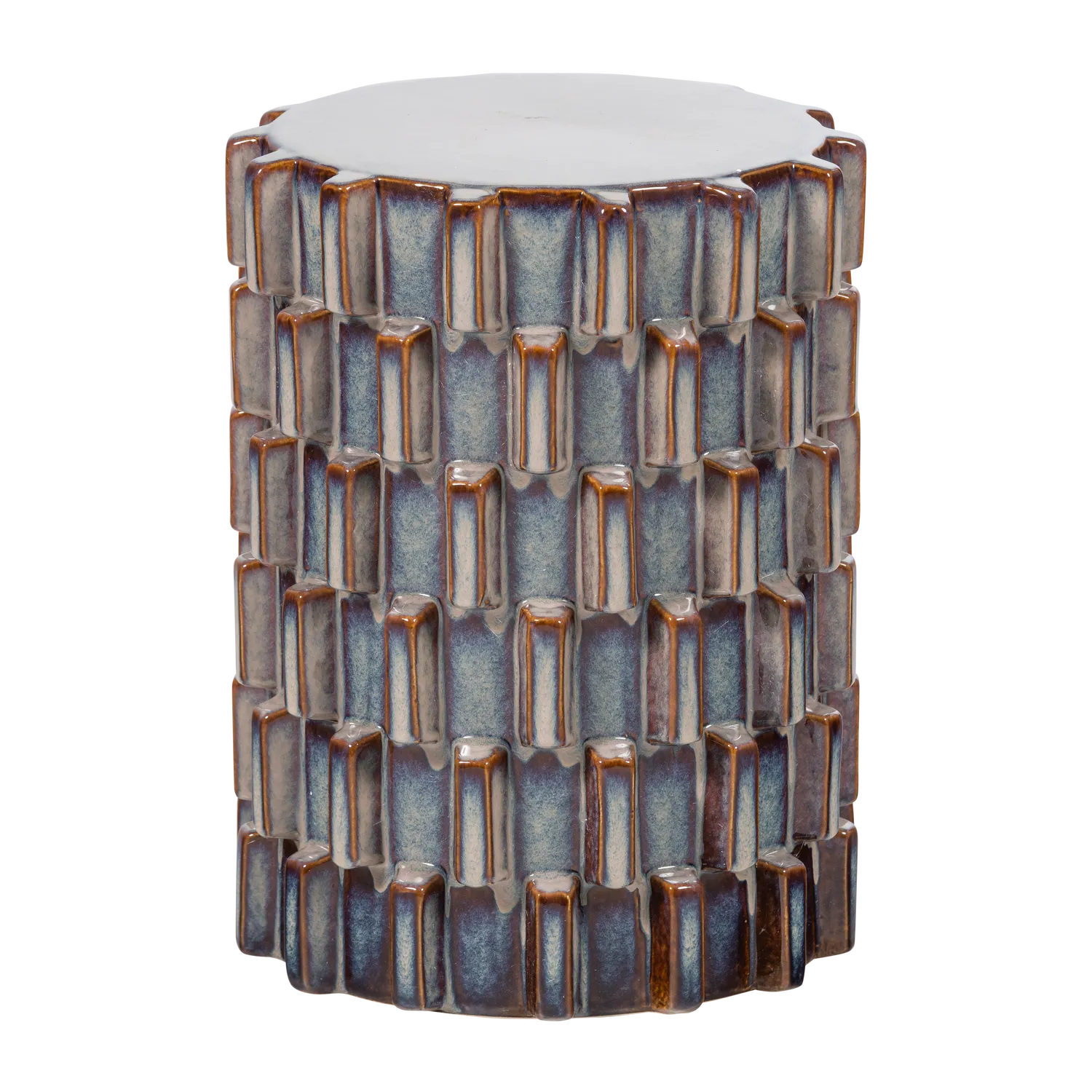 Woood Axu Decoratieve Bijzettafel Keramiek Grijsblauw 45x35cm - KwaliteitWonen.nl