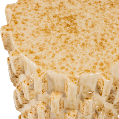Woood Axu Decoratieve Bijzettafel Keramiek Zand 45x35cm - KwaliteitWonen.nl