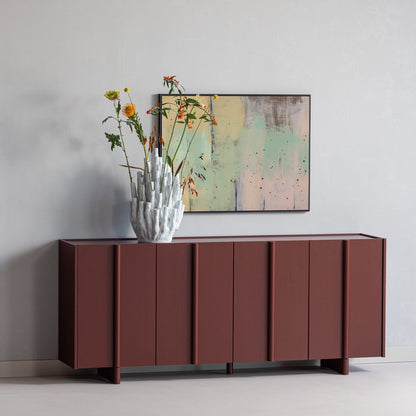 Woood Basu Dressoir Grenen Bordeauxrood [Fsc] - KwaliteitWonen.nl
