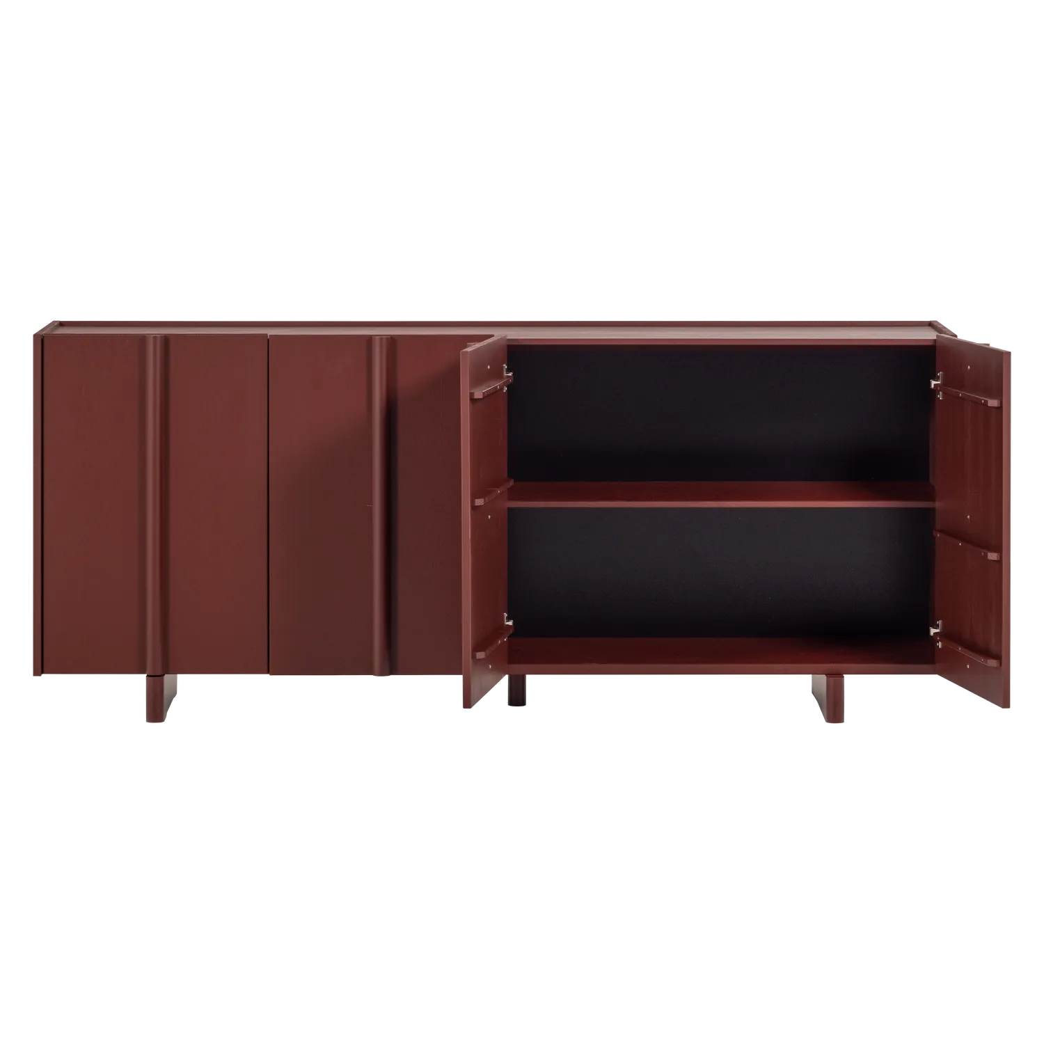Woood Basu Dressoir Grenen Bordeauxrood [Fsc] - KwaliteitWonen.nl